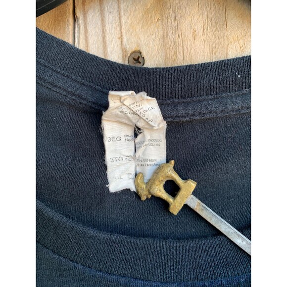 Vintage Y2K Black biker skull shirt with angel wings and lightning bolt Size 3XL - Picture 3 of 6